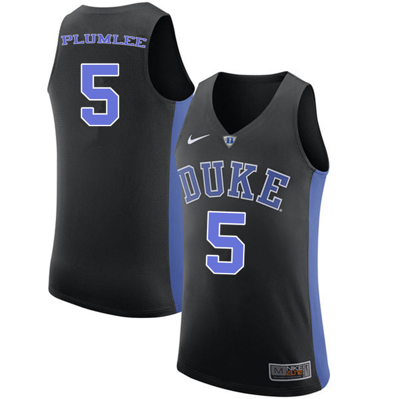 Men #5 Mason Plumlee Duke Blue Devils College Basketball Jerseys-Black - Click Image to Close